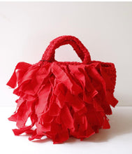Load image into Gallery viewer, Sakiami Red fringe bag by Miki Kawamura