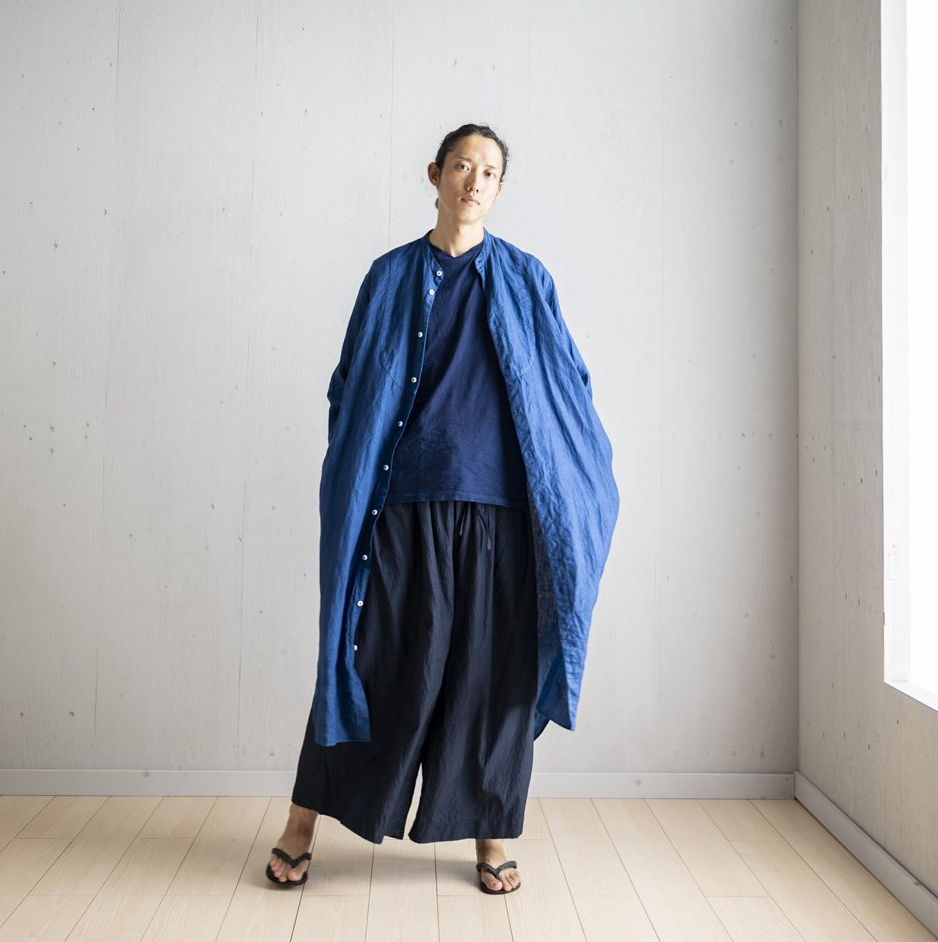 TAKARAJIMASENKO /  Linen long coat - indigo dye